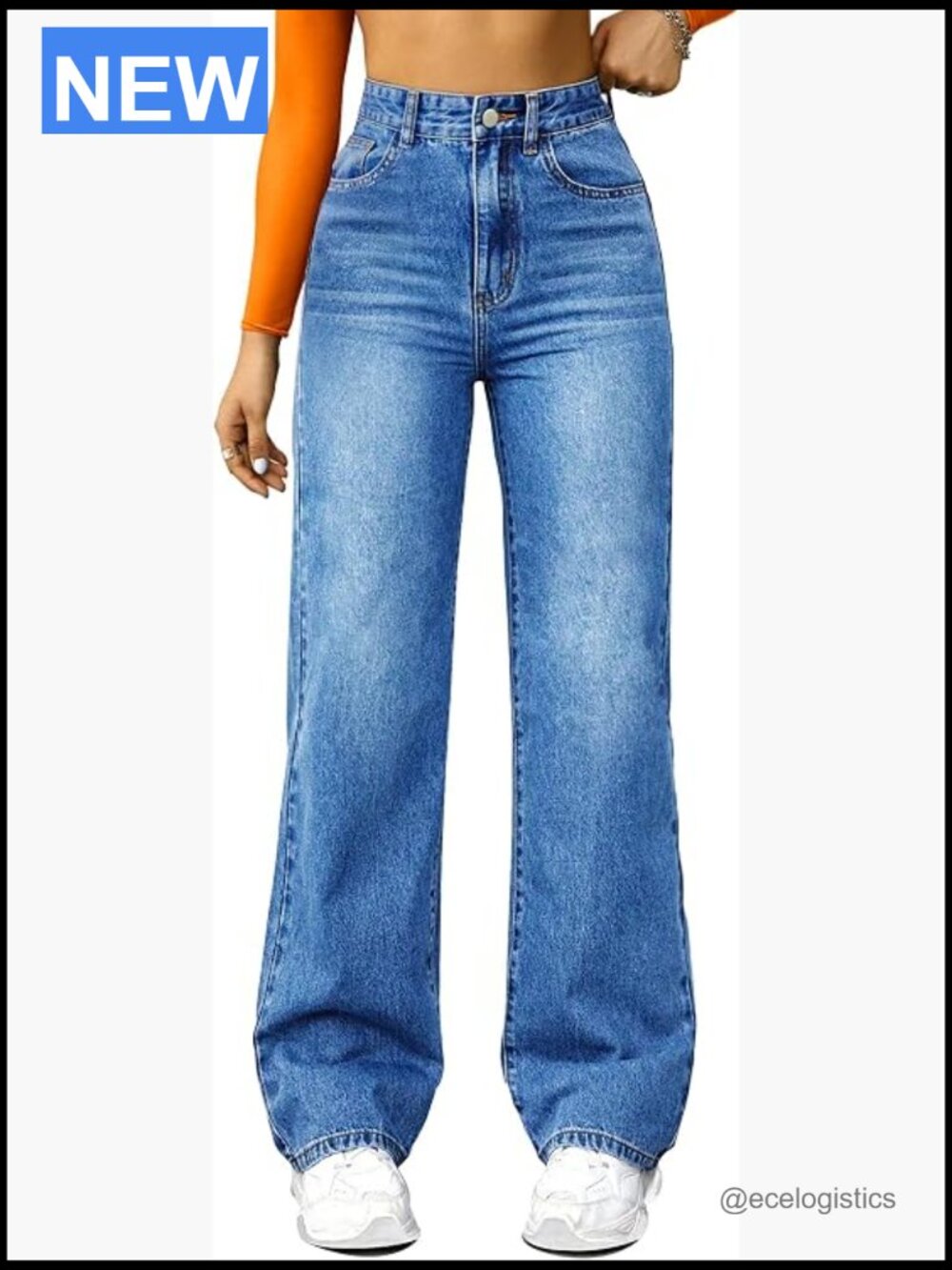 High Waisted Wide Leg Loose Straight Leg Jeans